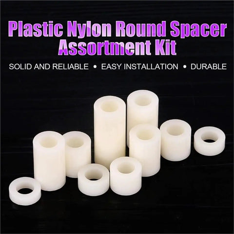 Nylon Round Standoff Spacers Kit 300 450 pcs Assortment for Jewelry Making and Electronics DIY M6 Screws ABS Plastic Hollow Washers Dope Craft Kit Versatile for Crafts and Electronics Projects, white nylon spacers