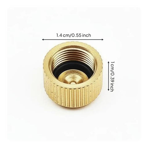 Go To Compact Brass Gas Canister Cap With Knurled Rubber Seal And End Protector Durable Sealing Stopper 14x14x10mm
