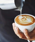 Milk Frothing Pitcher 12oz 350ml Stainless Steel 304 Barista Quality Espresso Steamer Cup pouring latte art