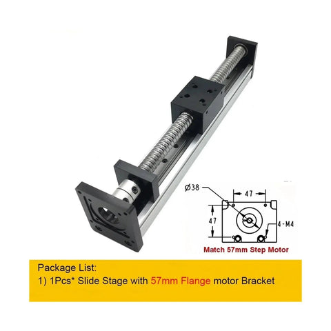 57mm Heavy Duty Step Bracket For X Y Z Axis Linear Guide Rail And Slide Stage With 42mm Width Ball Screw SFU1605 1610 1000mm Stroke SFU1610