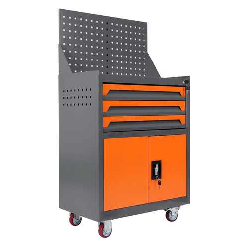 Rolling Tool Box Organizer With Wheels For Auto Repair Cart Featuring Drawers, soft liners, and locking system, durable steel build