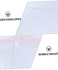 Close-up of 25 Pack White Bubble Mailers Self Seal Padded Envelopes 24x35+5cm Waterproof Shockproof Packaging Bags for shipping