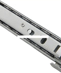 Close-up of Full Extension Drawer Slides For Smooth Quiet Gliding Two Piece Set Pro Grade Heavy Duty Metal Runners With Corrosion Resistant Finish