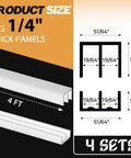 Four Sets Four Feet Long Plastic Sliding Cabinet Door Track Hardware For One Quarter Inch Thick Panels Includes Upper And Lower Tracks