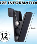 Close-up of 12 Pack Black Metal Slatwall Clips For 2 Inch Slatwall Accessories showing one clip against a blue background
