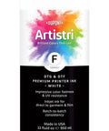 F Series DTG And DTF Ink White 32 Oz For Tee Printing With Thirty Percent Brighter Color Industry Leading Colorfastness And UV Resistance DuPont Dispersion Technology Compatible With Ricoh Gen4 Printers bottle
