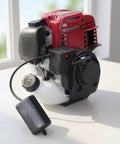 Ready To Mount Gas Powered Replacement Engine For Lawn Mowers And Small Machinery With Hassle Free Swap And Durable Black Housing visible at an angle.