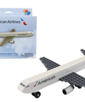 Licensed Airline Construction Block Kit With 55 Pieces And Pilot Figure featuring American Airlines model in packaging