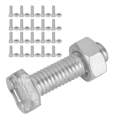 20 Sets Of M6x22 Bolts And M6 Nuts With Flat And Lock Washers For Aluminum Greenhouse Hardware Replacement displaying heavy duty hex head screw