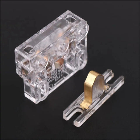 Hella Durable Rx07 Elevator Door Lock With Auxiliary Contact Switch for commercial elevators, clear plastic housing with gold contact.