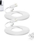 2 Pack 30 Foot Extension Cable for WYZE Cam Pan V3 Outdoor Security Camera Flat Micro USB 90 Degree Power Cord White Long Reach Slim