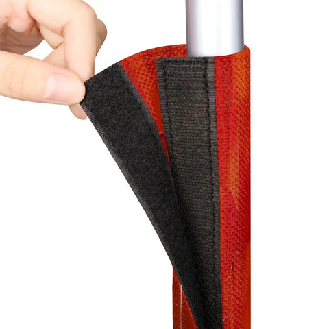Close-up of Snag These Tough As Nails Washable Refrigerator Door Handle Covers Set Of 2, featuring Velcro fasteners.