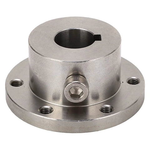 Rock Solid 16MM Top Shelf Stainless Steel Flange Shaft Coupling For RC Cars And Drones, close-up view of stainless steel coupling.