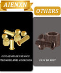 Front view of Aienxn 50pcs 1/4in brass compression fittings kit with inserts, sleeves, ferrules, nuts