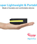Hand holding 2 LED Headlamp Rechargeable Flashlight With Adjustable Headband 1000 Lumen Wide Beam And Spot Light Motion Sensor Ultra Lightweight