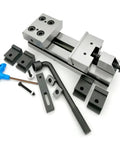 Straight Up Rock Solid Industrial Bench Vise With Wide Jaw Opening For CNC Milling Machines And Manual Machining featuring clamping accessories.