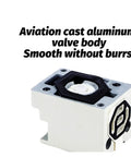 Top Tier VO307 Series Solenoid Valve Pneumatic Component, aviation cast aluminum valve body, smooth finish, 3 way coil actuator.