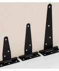 Rock Solid Heavy Duty Black T Shape Iron Hinges Built Like A Tank For Sliding Barn Doors And Fences With Silent Glide Galvanized Coating Quick Snap Install Two Pack Measures Approx 95 By 64 Mm Each on display.