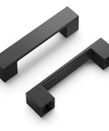 10 Pack Matte Black Kitchen Cabinet Handles Low Profile Drawer Pulls For Doors And Dresser Drawers Modern Square Design 3 Inch Center