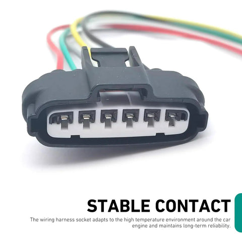 Heat Resistant 6 Pin Throttle Body Pigtail Connector 6 Way Plug and Play Wiring Harness For Throttle Position Sensor TPS Repair