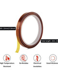 2 Rolls Heat Tape For Sublimation And Heat Press 10mm By 33m 108ft Polyimide Kapton Tape 500F with silicone adhesive