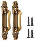 Two Pack Zinc Alloy Door Pull Handles In European Antique Style for Cabinets Wardrobes Gates Barn Doors Easy Install Indoor Outdoor
