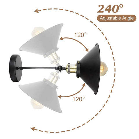 Industrial Swing Arm Wall Lamps With Plug In Cord And On Off Switch Matte Black Wall Sconces For Bedroom Bathroom Porch Kitchen Living Room E26 Base UL Listed 60W Max Three Pack