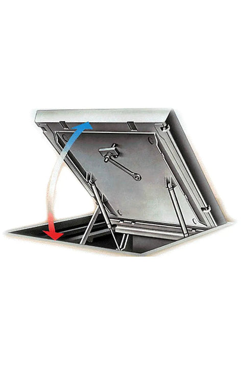 Built Like A Tank For Serious Heavy Duty Shop Jobs This Premium 34 Inch Gas Spring Strut Delivers Slick 75 Pound Shock Absorbing Force In Rustproof Marine Steel, showing a lifting hatch.
