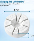 Rock Solid Glass Multi Angle Jig For Stained Glass Art Projects with 4.7in white multi angle fixture showing measurement.