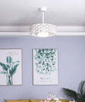 Modern Leafless Ceiling Fan And Led Light Fixture Slick Metallic Body Smooth Operator Airflow System Tough Anti Corrosion Build 110V Quiet Ventilator Golden Brown Choice suspended in a stylish living room.