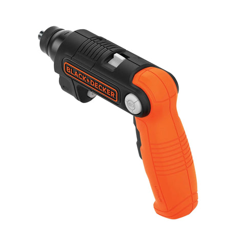 All In One 4V Max Cordless Screwdriver With Pivoting Handle And Built In LED Light, Handy Rechargeable Flashlight Combo