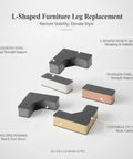 Stainless Steel L Shaped Furniture Leg Replacement Support For Sofa Bed Frame And Cabinet Repair Heavy Duty Wobble Fix