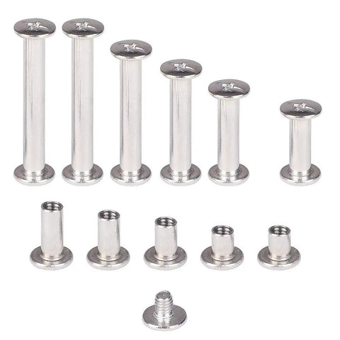 Premium Grade 90 Piece 304 Stainless Steel Chicago Binding Screw Kit with Phillips Cross Heads in various sizes.