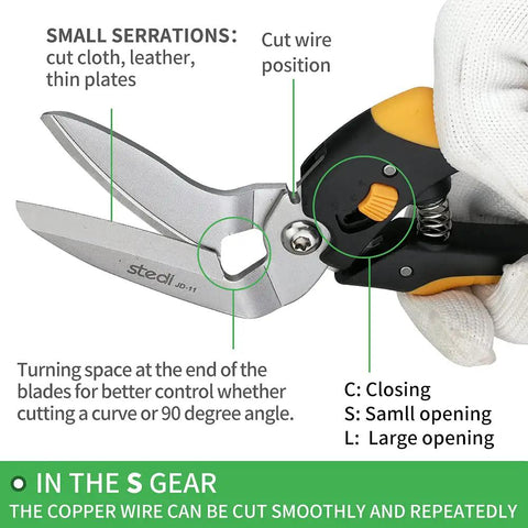 9 Inch Heavy Duty Multipurpose Scissors With TPR Handle for Cardboard Carpet Thick Paper Leather Fabric Serrated Blades in use