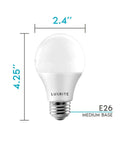 A19 LED Bulb 60W Equivalent 3500K Natural White 800 Lumens Dimmable 9W Enclosed Fixture Rated Energy Star E26 Medium Base
