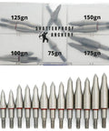 Archery Shatterproof Field Points Test Kit With 75 Grain, 100 Grain, 125 Grain, 150 Grain, And 175 Grain In A 15 Piece Set