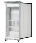 Heavy Duty Commercial Reach In Freezer Featuring A Rock Solid Door And Slick Digital Led Display For Straight Forward Temp Tuning and Bulk Storage. Empty interior with epoxy racks.