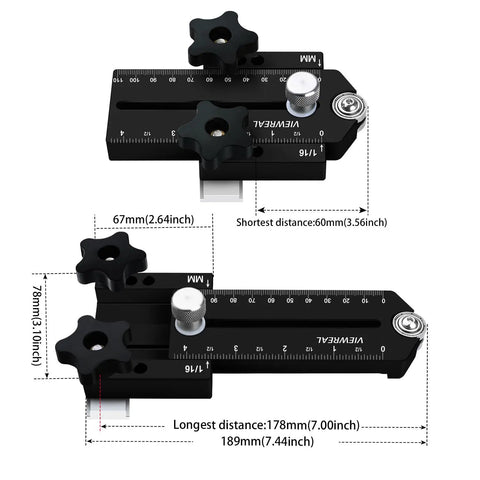 Heavy Duty Thin Rip Jig Fence Guide Compatible With Most Table Saw Band Saw Router Table for precise cutting dimensions displayed.