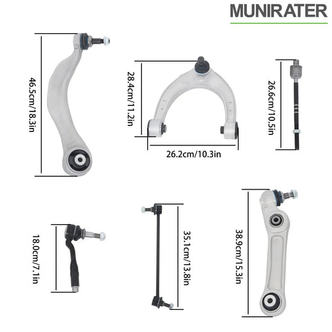 BMW 528i 2011 2016 RWD And 535d 2014 2016 RWD 12 Piece Control Arm Ball Joint Assembly And Sway Bar Link Replacement Kit For A Smoother Ride Solid Street Handling And OEM Fitment, suspension arms and links with dimensions