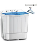 Easy Peasy Portable Twin Tub Washing Machine With Quick Timer Controls, compact 18 lb unit with blue lid and controls.