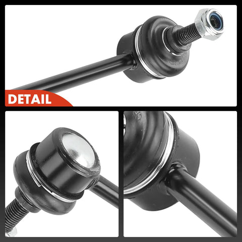 Close-up of Front Stabilizer Bar Links Beefed Up Replacement Kit For BMW 3 Series And GT XDrive M235i M240i 428i 430i 435i 440i 320i 328i 328d 330i 335i 340i 228i 230i Gran Coupe showing detailed joints and materials