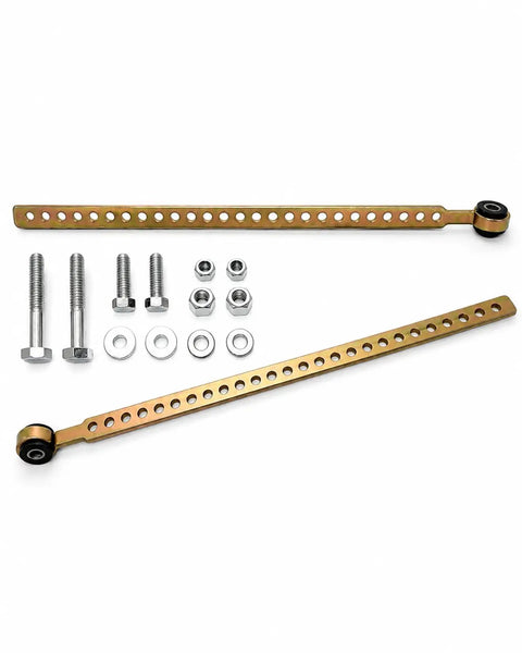 Height Control Valve Linkage Kit With 14 Inch Adjustable Rod Complete Hardware Kit Included Direct Replacement For HDX Style Systems Easy Install Plug And Play Ready Heavy Duty Suspension Upgrade For Trucks SUVs Vans, gold linkage bars and hardware