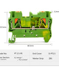 Close-up view of 10 Pack Grounding Terminal Block 2.5mm2 DIN Rail With Compact Spring Clamp For Easy Install Rock Solid Wiring