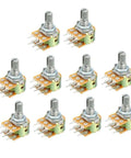 10K Ohm Dual Turn Rotary Potentiometers Set Of 10 Carbon Film Taper Variable Resistors for spot on adjustments and solder friendly