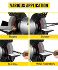 Heavy Duty Bench Top Grinder With Smooth Variable Speed Control And 6 Inch Dual Wheels Fueled By A Pure Copper Motor sharpening blades and scissors.