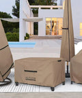 Waterproof Rectangular Outdoor Coffee Table Cover 48x26x18 Inch Weatherproof Patio Side Table Shield For Rain Snow Dust Leaves And Bird Droppings Heavy Duty 600D Polyester With Dual Side Vents covering outdoor furniture