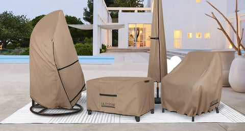 Waterproof Rectangular Outdoor Coffee Table Cover 48x26x18 Inch Weatherproof Patio Side Table Shield For Rain Snow Dust Leaves And Bird Droppings Heavy Duty 600D Polyester With Dual Side Vents covering outdoor furniture