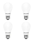 LED Light Bulbs 60W Equivalent A19 Frosted Easy Install Eight Point Five Watt 800 Lumens Bright White Medium Base Four Pack