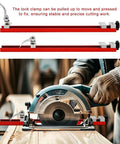 Circular Saw Guide Rail System With Double Locking Design And Aluminum Construction, Adjustable Base Guide for precise cuts