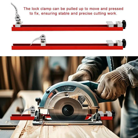 Heavy Duty Aluminum Circular Saw Guide Rail For 12-Inch Saws Precision Adjustable Base Guide For Woodworking with double lock